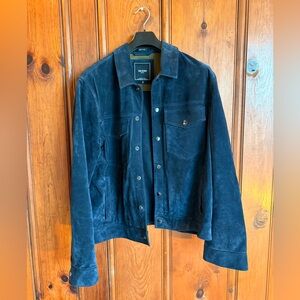 Todd Snyder blue suede Dylan jacket made in Italy